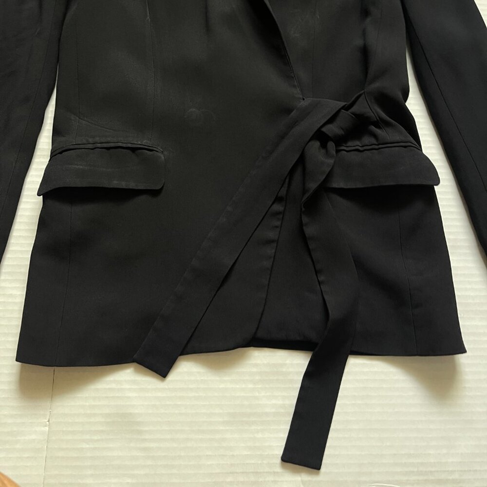 IRO DACHSIE BLACK SIDE TIE WRAP BLAZER JACKET PS $649 - Picture 12 of 14
